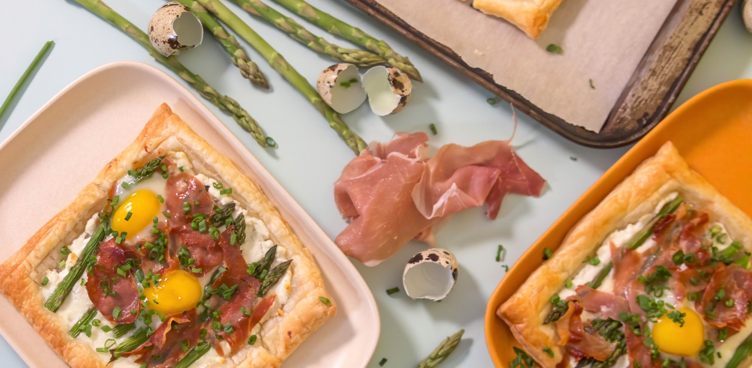 Proscuitto & Asparagus Tarts (Made With Quail Eggs!)